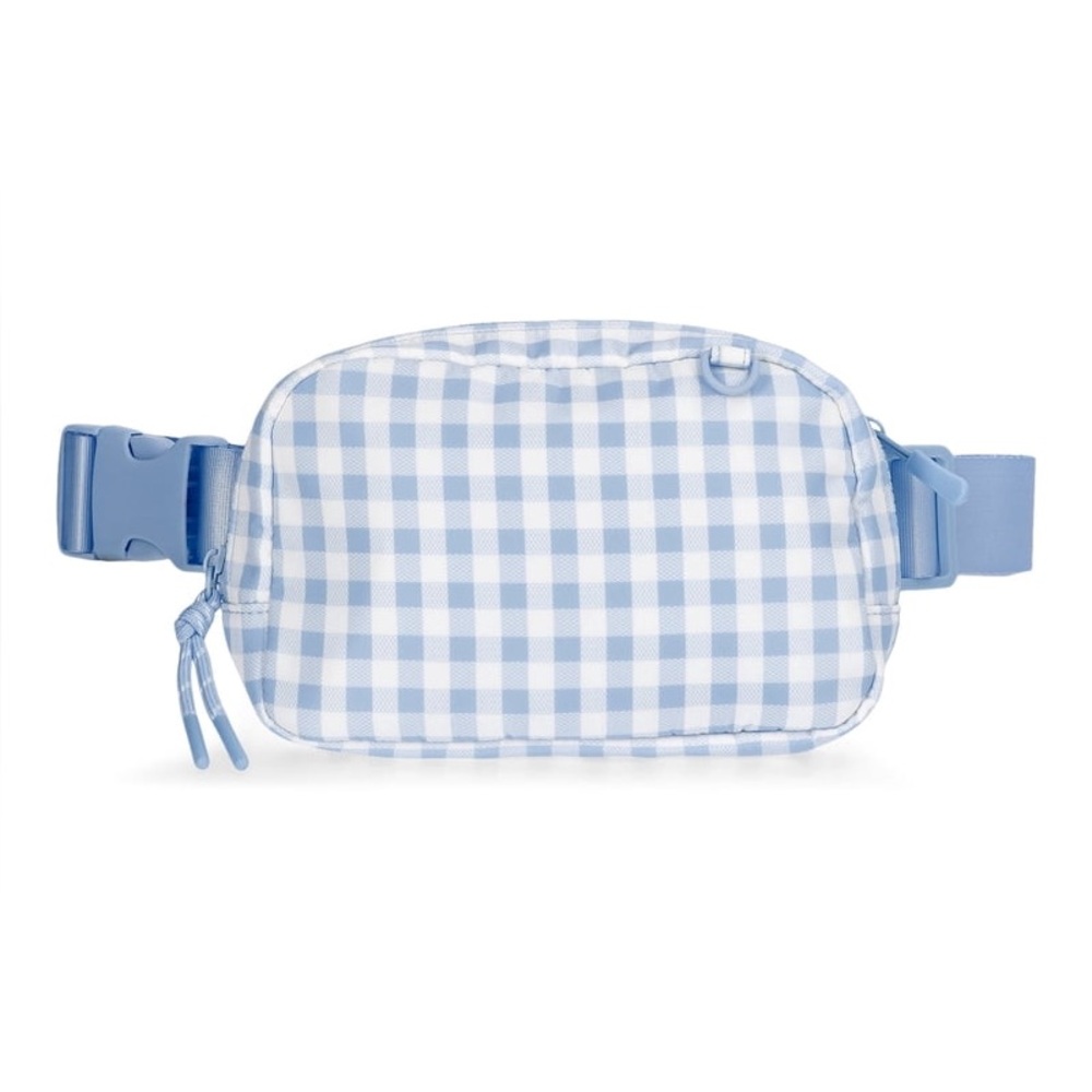 Gingham Blue Crossbody Belt Bag